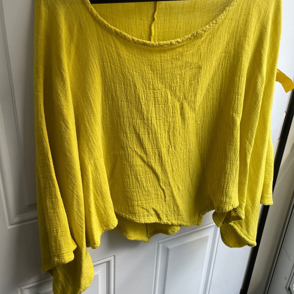 Oh My Gauze! Vibrant Yellow Scoop Neck Tunic Top, 100% gauze cotton